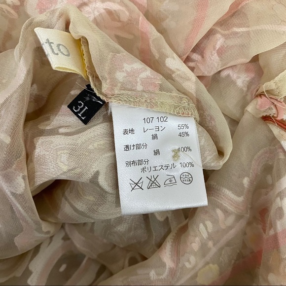 OTO Sheer Oversized Paisley Long Sleeve Blouse - Picture 4 of 4